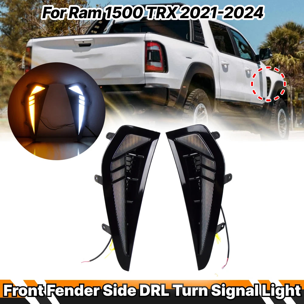 2X LED Fog Lamp DRL Daytime Running Light with Turn Signal for Ram 1500 TRX (2021–2024)