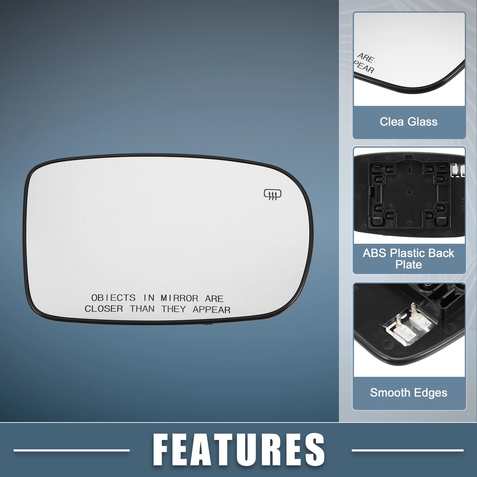 Heated Mirror Glass Replacement Right for Chrysler 200 Dodge Charger (2011–2021)