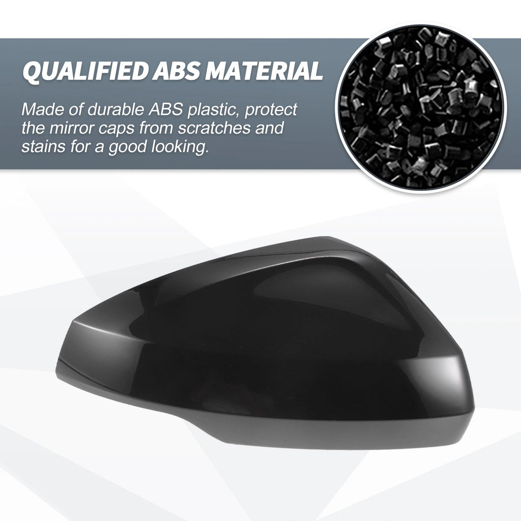 Rearview Mirror Cover Caps Replacement Pair Gloss Black for Audi A1 (2018–2023)