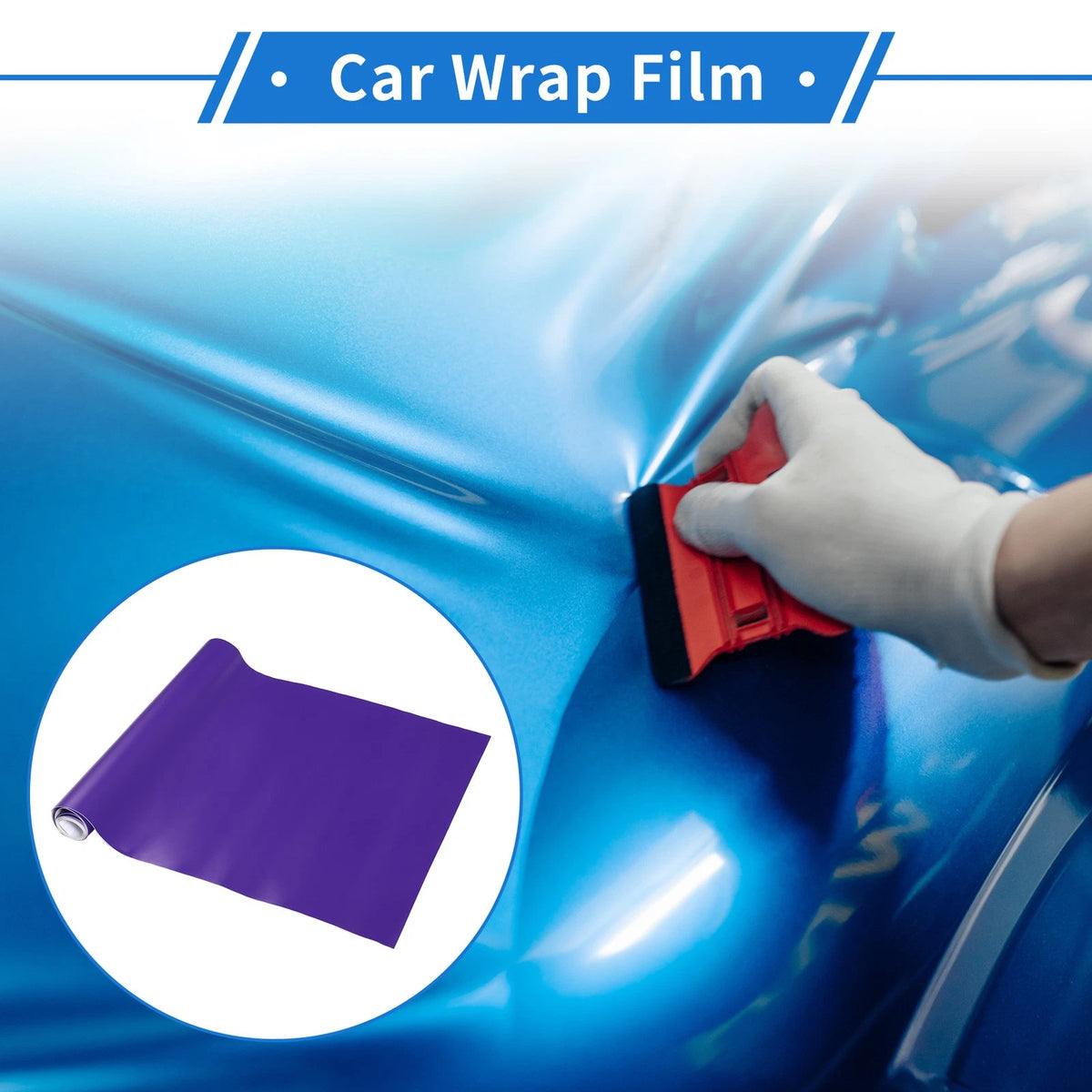 Matte Purple Car Wrap Film for Universal Vehicles (152x31cm)