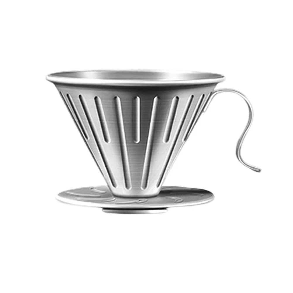 Stainless Steel Coffee Filter Cone with Easy Grip Handle
