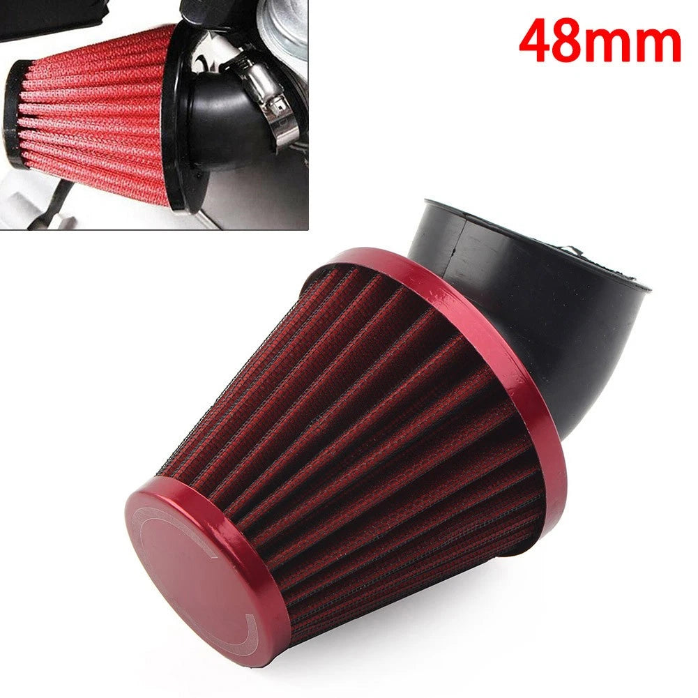 48mm Air Intake Filter for Motorcycle (Rubber, Steel Mesh)