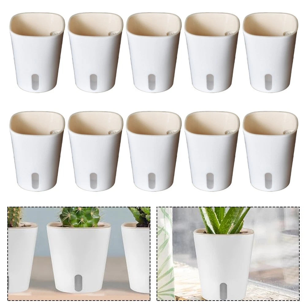 Dual Layer Plastic Planters for Small Plants (No Part Numbers)