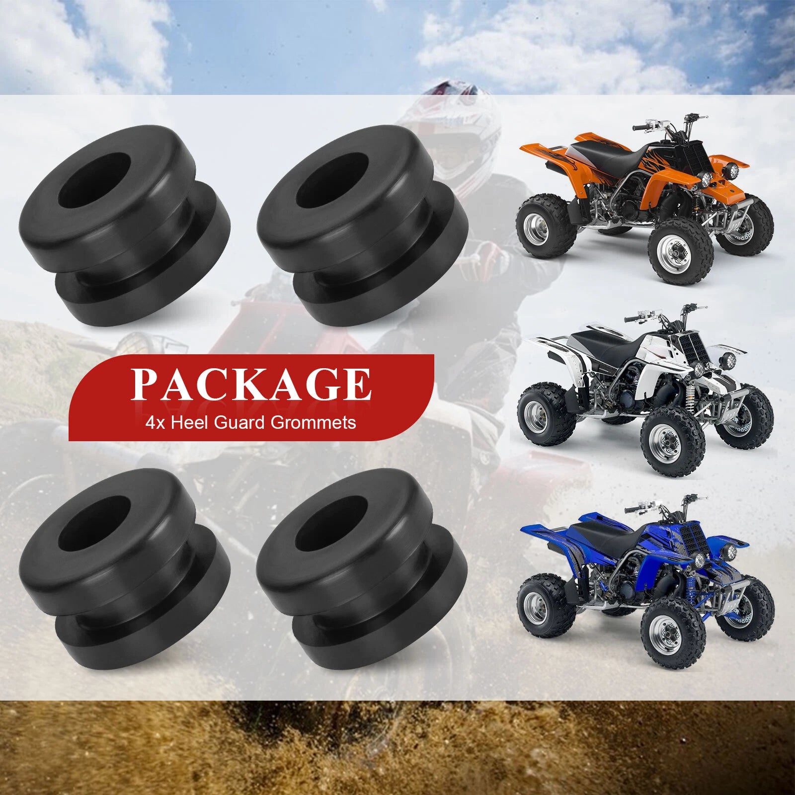 Set of 4 Grommets for Yamaha Banshee 350 YFZ350 (1990–2006) 90480-18411-00