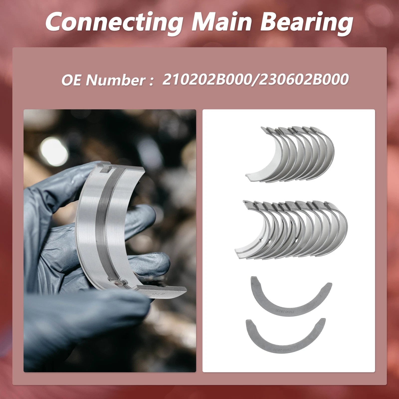 Engine Main and Connecting Rod Bearing Kit for Hyundai Accent (2000–2005)