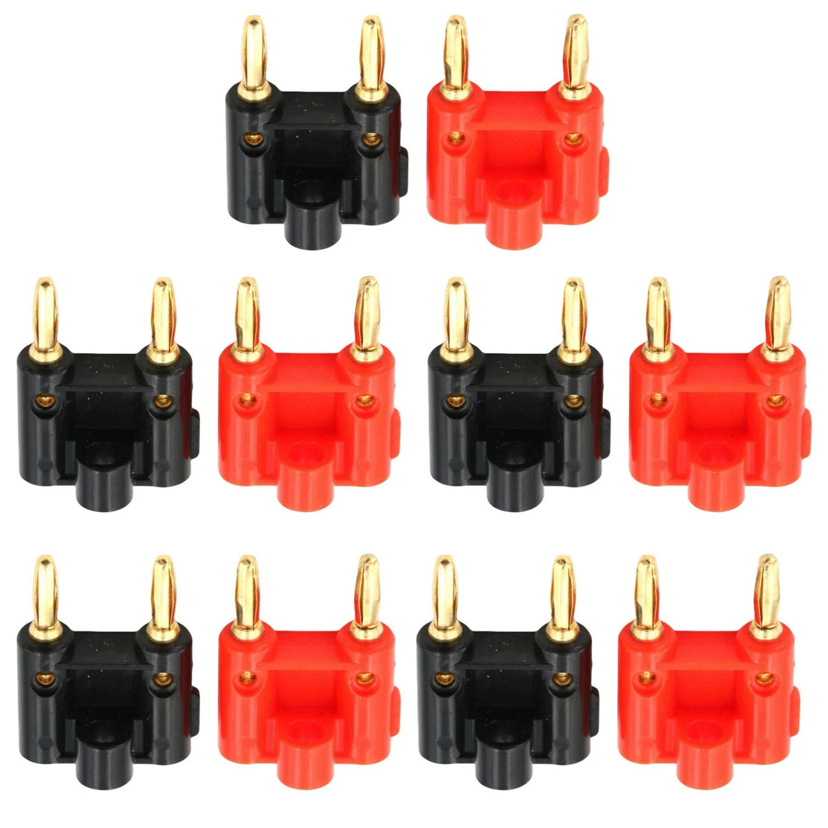 10PCS Dual Banana Plugs 4mm Screw Type for Speaker Cable
