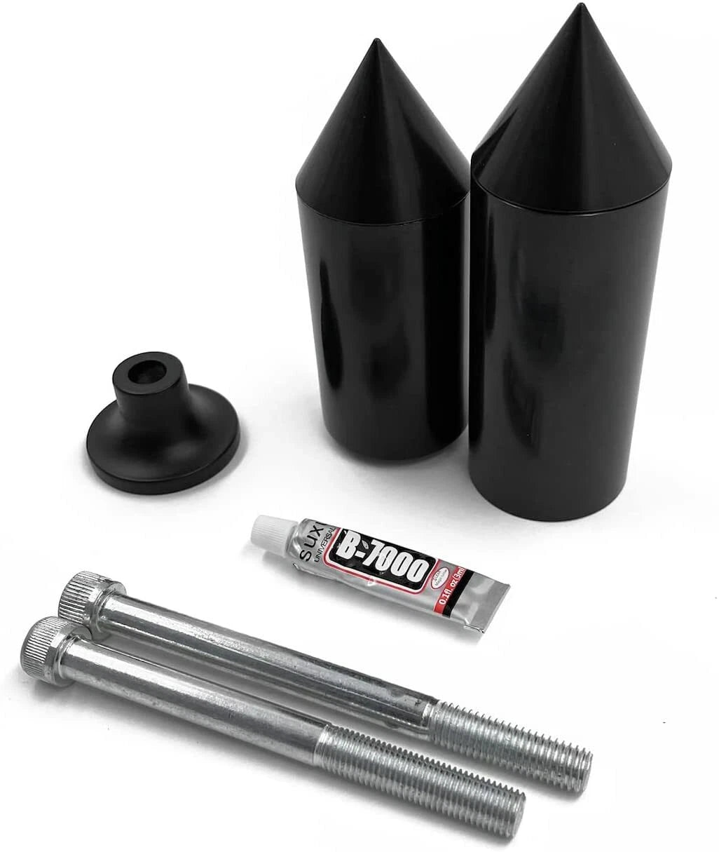 Black Spike Frame Slider Crash Protector for Kawasaki ZX6R ZX6RR (2003–2004)