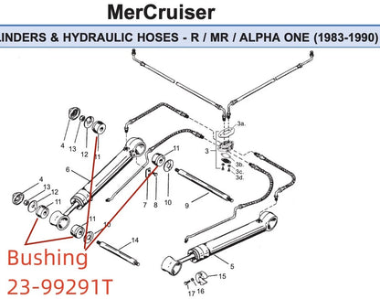 23-99291T Power Trim Bushing for Mercruiser R/MR/ALPHA ONE 1983-90 Sierra18-2702