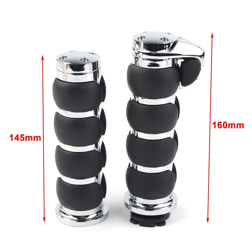 1" Chrome Handle Bar Hand Grips Fit Harley Touring Road King Glide Motorcycle