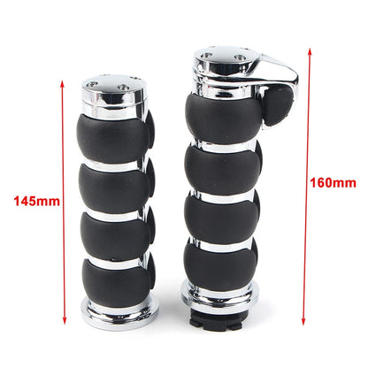 1" Chrome Handle Bar Hand Grips Fit Harley Touring Road King Glide Motorcycle