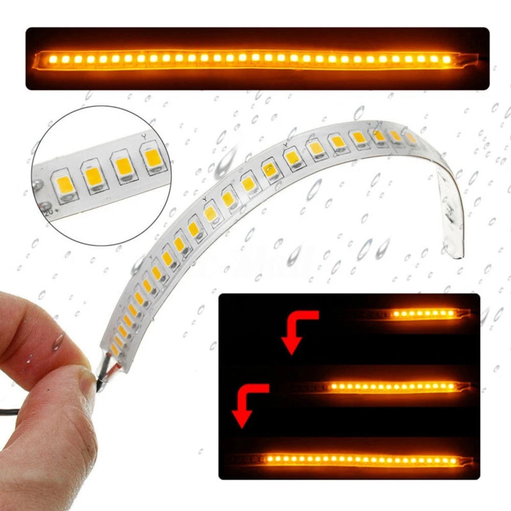 2X Dynamic LED Side Mirror Turn Signal Light Strip for Car