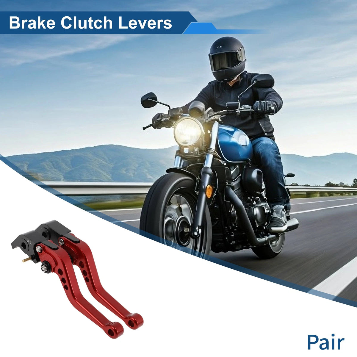 Adjustable Short Brake Clutch Lever Set for Ducati Monster 1200/S/R (2014–2020) Red