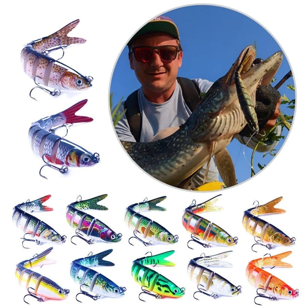 Fishing Lure 13.7cm 27g Multi Section Realistic 3D Paint ABS Red