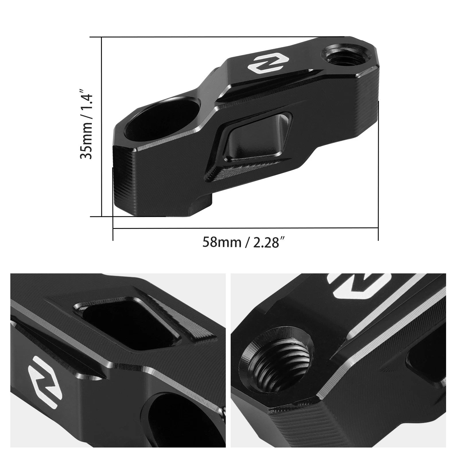 Rear View Mirror Mount Risers for BMW R1250GS (2019–2023)