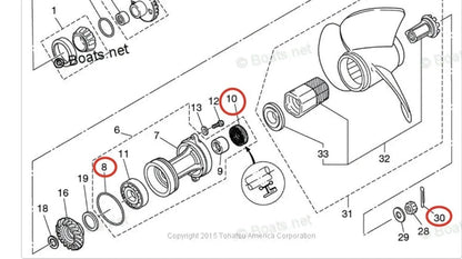 Lower Gearcase Seal Kit for Tohatsu MD70A2 MD75C2 MD90A2 M140A2 (3B7601110)