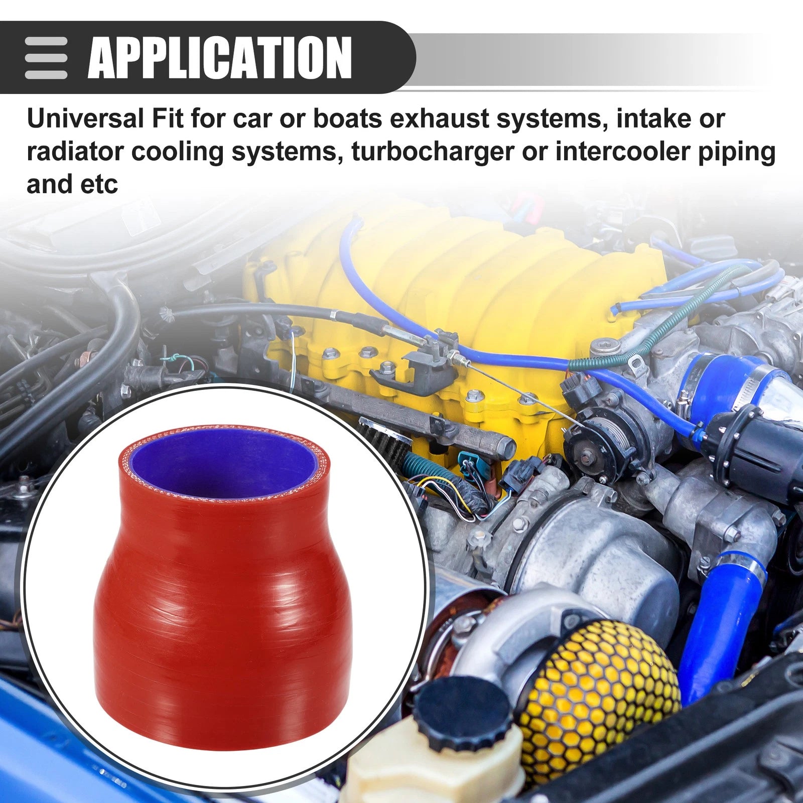 Intercooler Hose Reducer Coupler for ID 2.24" to 3" Red
