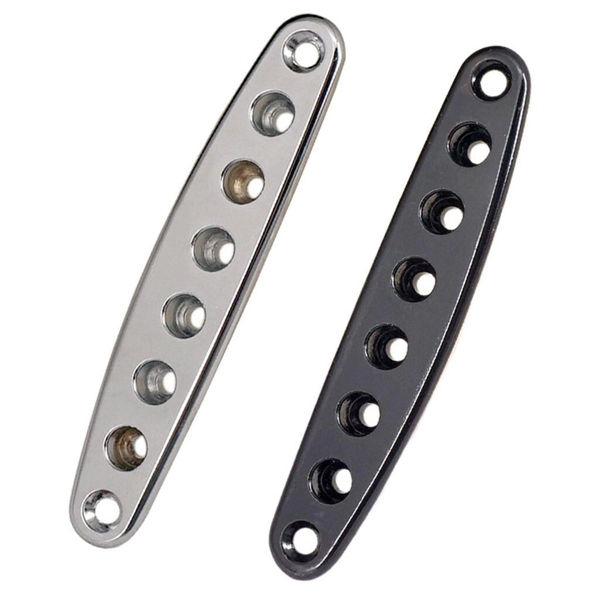 8-Hole Metal Electric Guitar Bridge Thru Body String Ferrules Plate