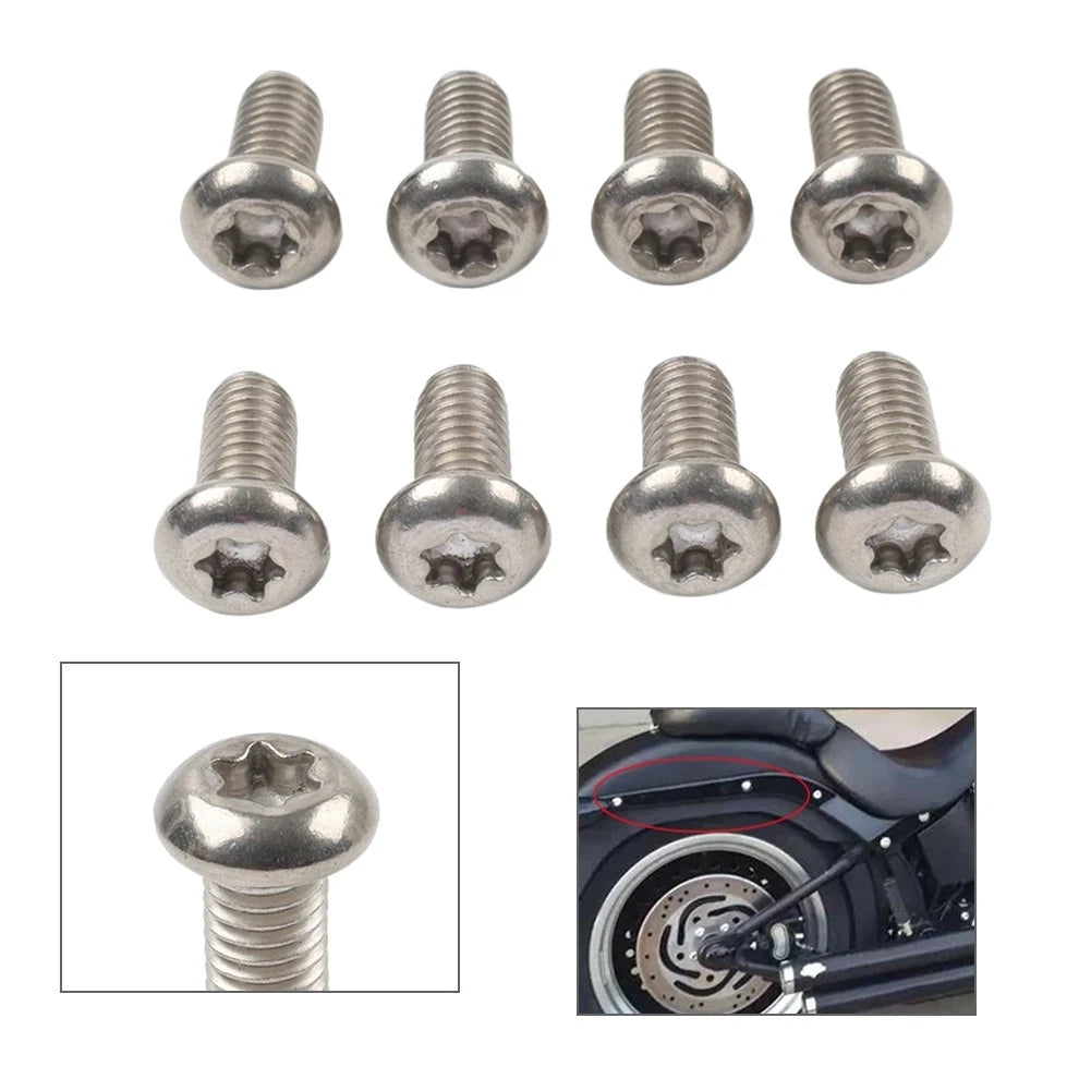 8PCS Rear Fender Mounting Bolt Screw for Harley FLSTFI Softail Fat Boy (2000–2017)