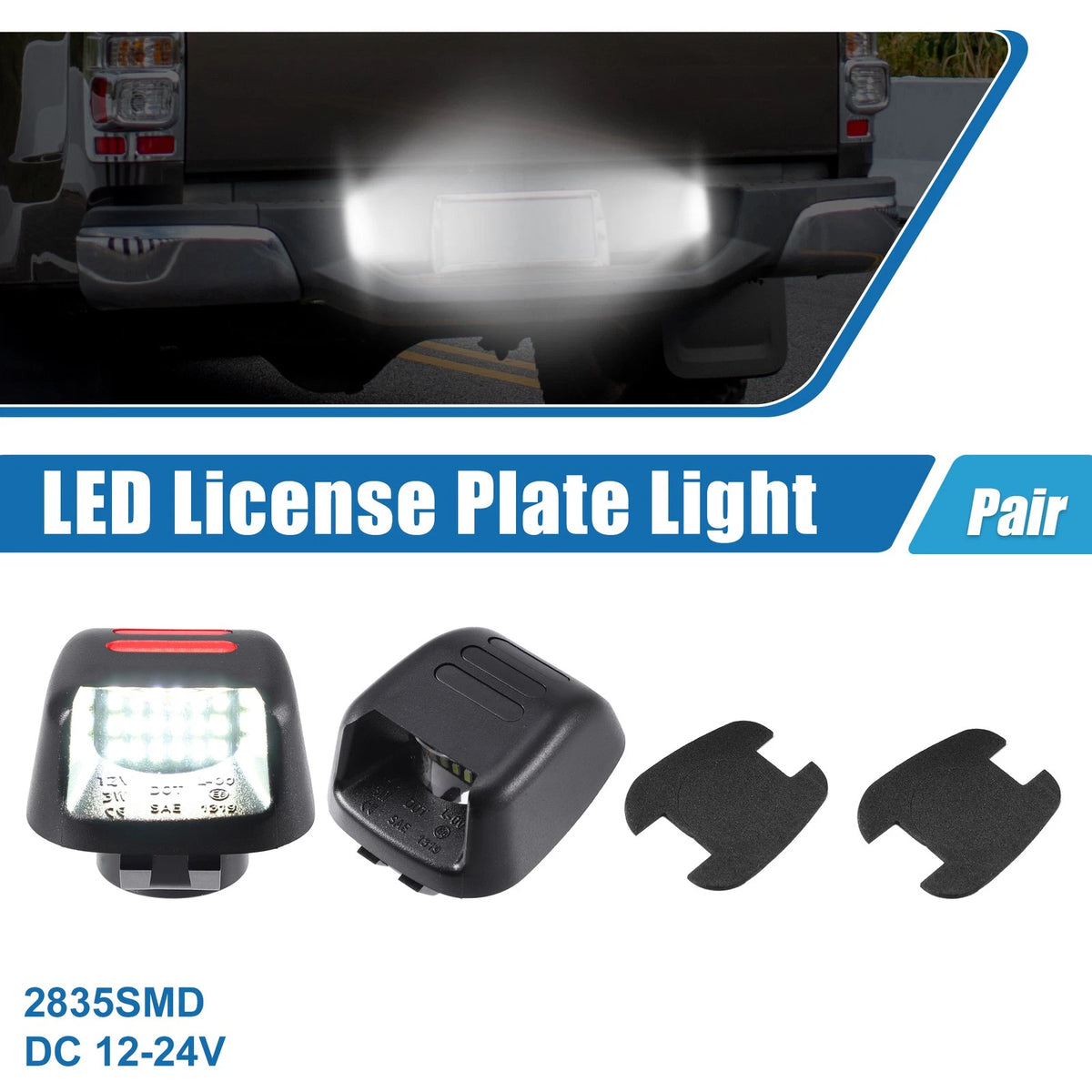 1 Pair LED License Plate Light Assembly 2835SMD for Nissan Frontier (2015–2023)