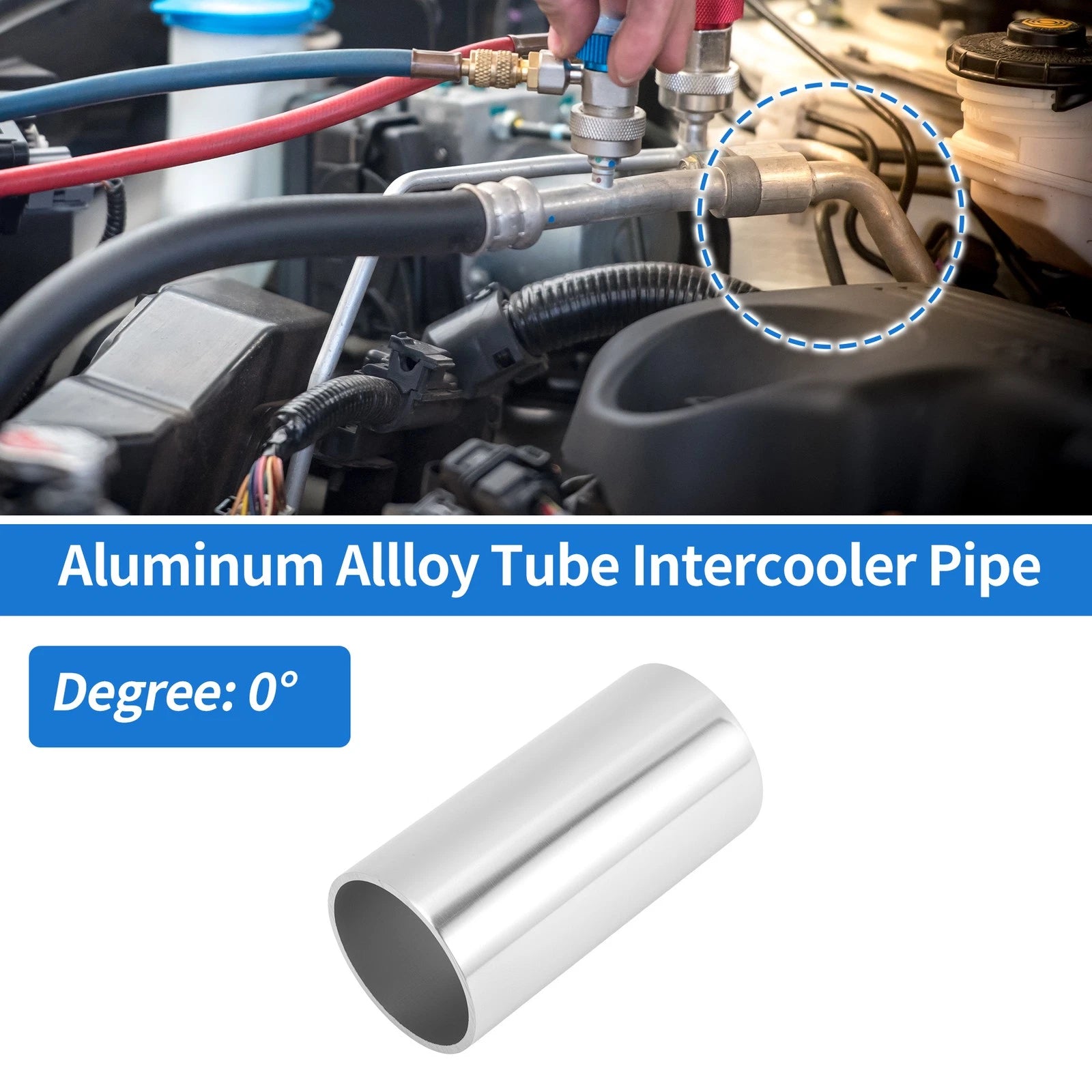 1.5" OD Intercooler Pipe for Universal Applications (0° Angle, 3" Length)