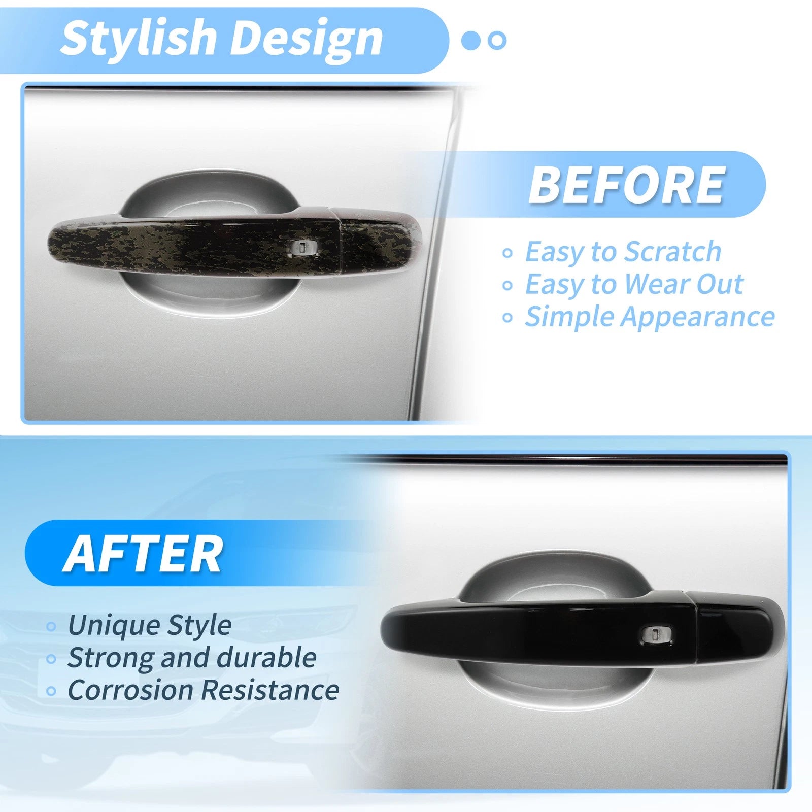 Exterior Door Handle Cover Trim Protector Replacement for Chevy Malibu (2012–2016)