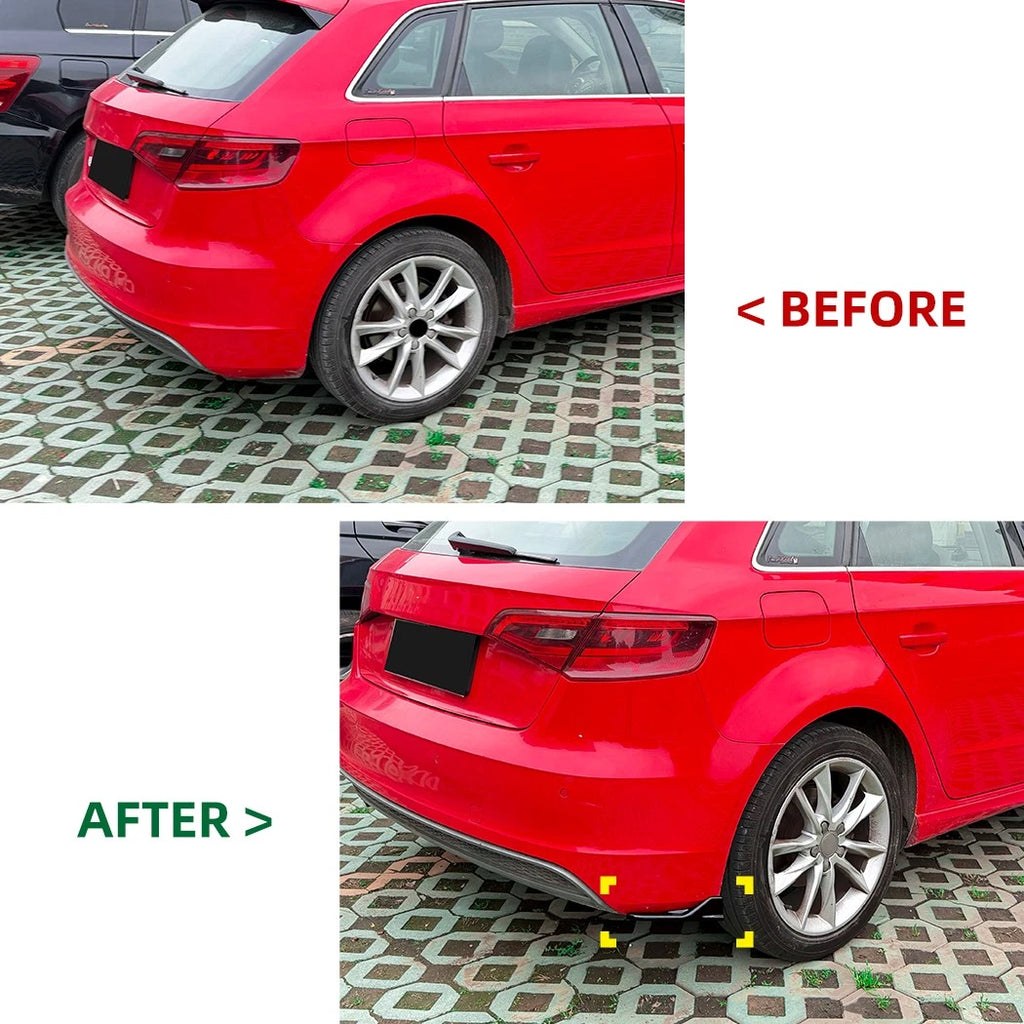 Gloss Black Rear Side Splitter Spats for Audi A3 S-Line S3 (2013–2016)