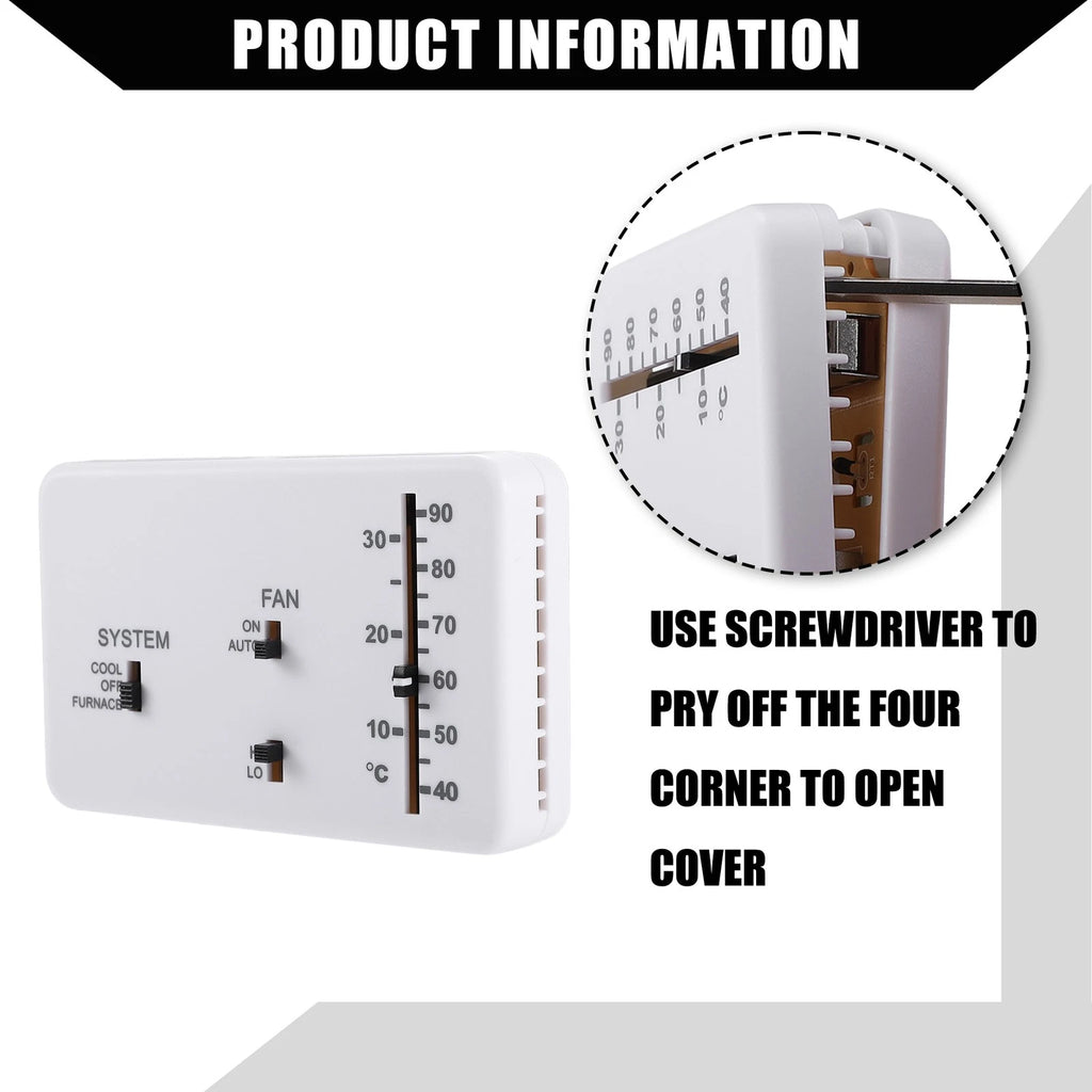 RV Analog Control Thermostat Kit for Campers (40-90°F)