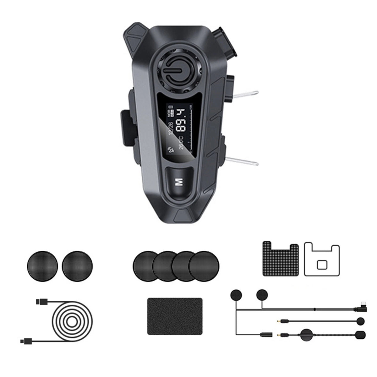 Bluetooth 5.4 Motorcycle Helmet Headset with Type-C Charging Port