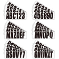 Set of 4 Boat Registration Decal Stickers A-Z & 0-9 Black