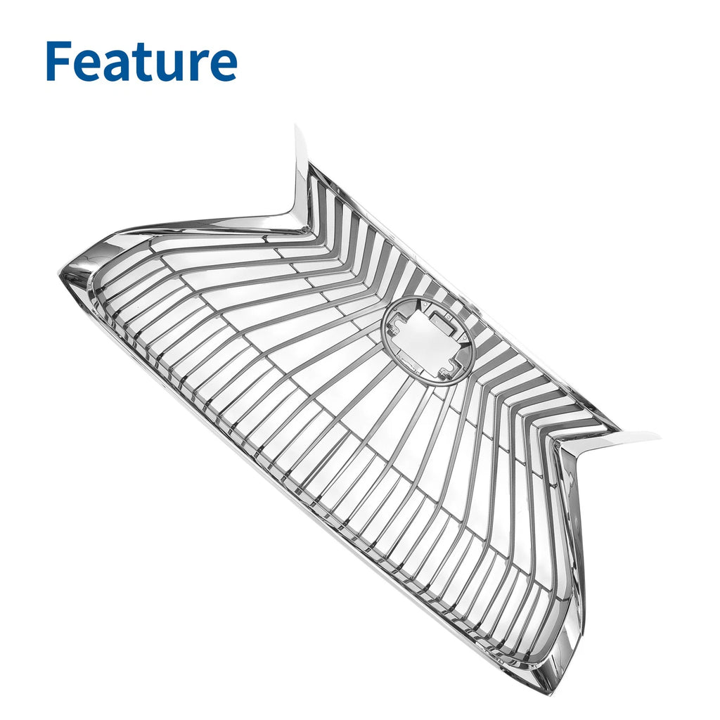 Front Hood Bumper Grille for Lexus ES350 (2019–2021) Chrome Silver Tone