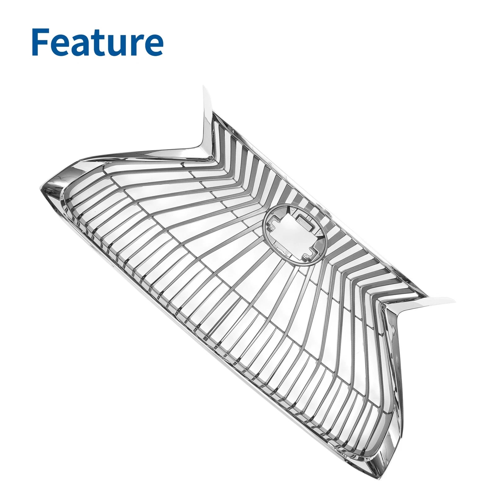 Front Hood Bumper Grille for Lexus ES350 (2019–2021) Chrome Silver Tone