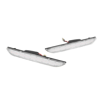 2X LED Rear Side Marker Lights for Ford Mustang (2015–2020) Clear Red Lamp