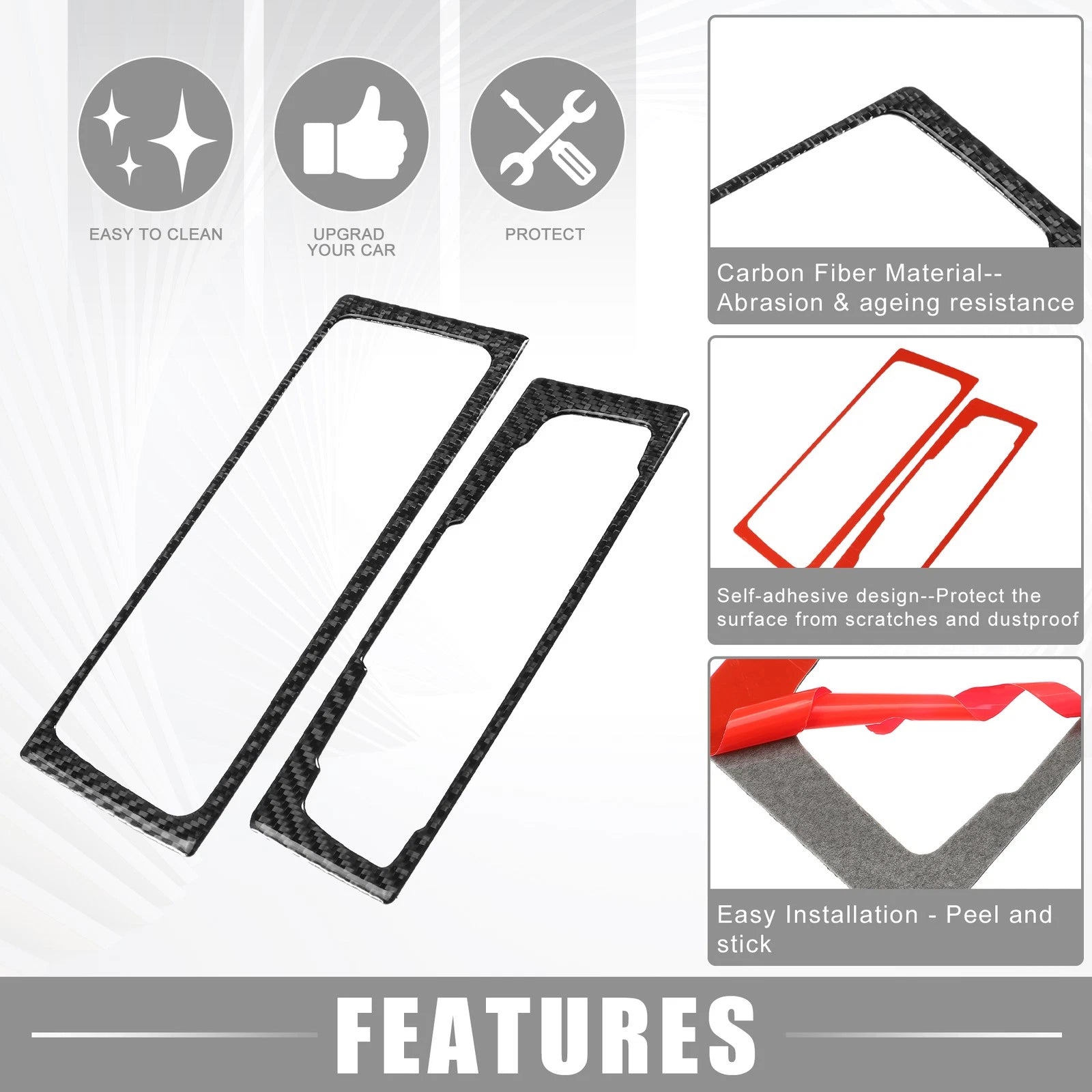 AC Volume Panel Trim Fit for Audi A4 B8 A5 S5 (Set of 2)