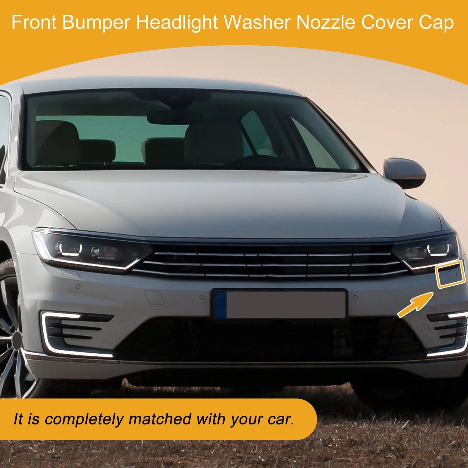 Front Left Washer Nozzle Cover Cap for VW Passat (2011–2018) 1Pcs Black