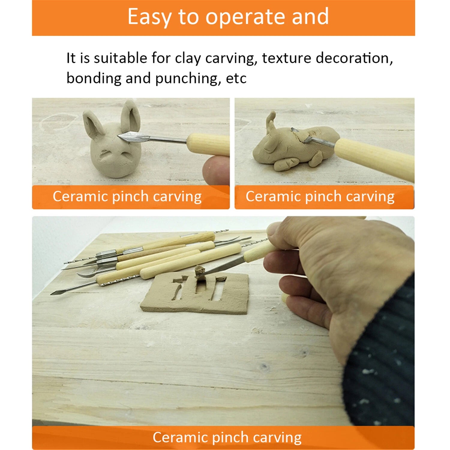 11 Pcs Pottery Tool Set for Clay Sculpting and Modeling