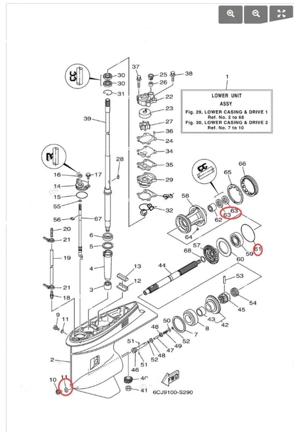 Lower Gearcase Seal Kit 2X 93101-25M03 90430-08003 for Yamaha 40-100 HP Outboard
