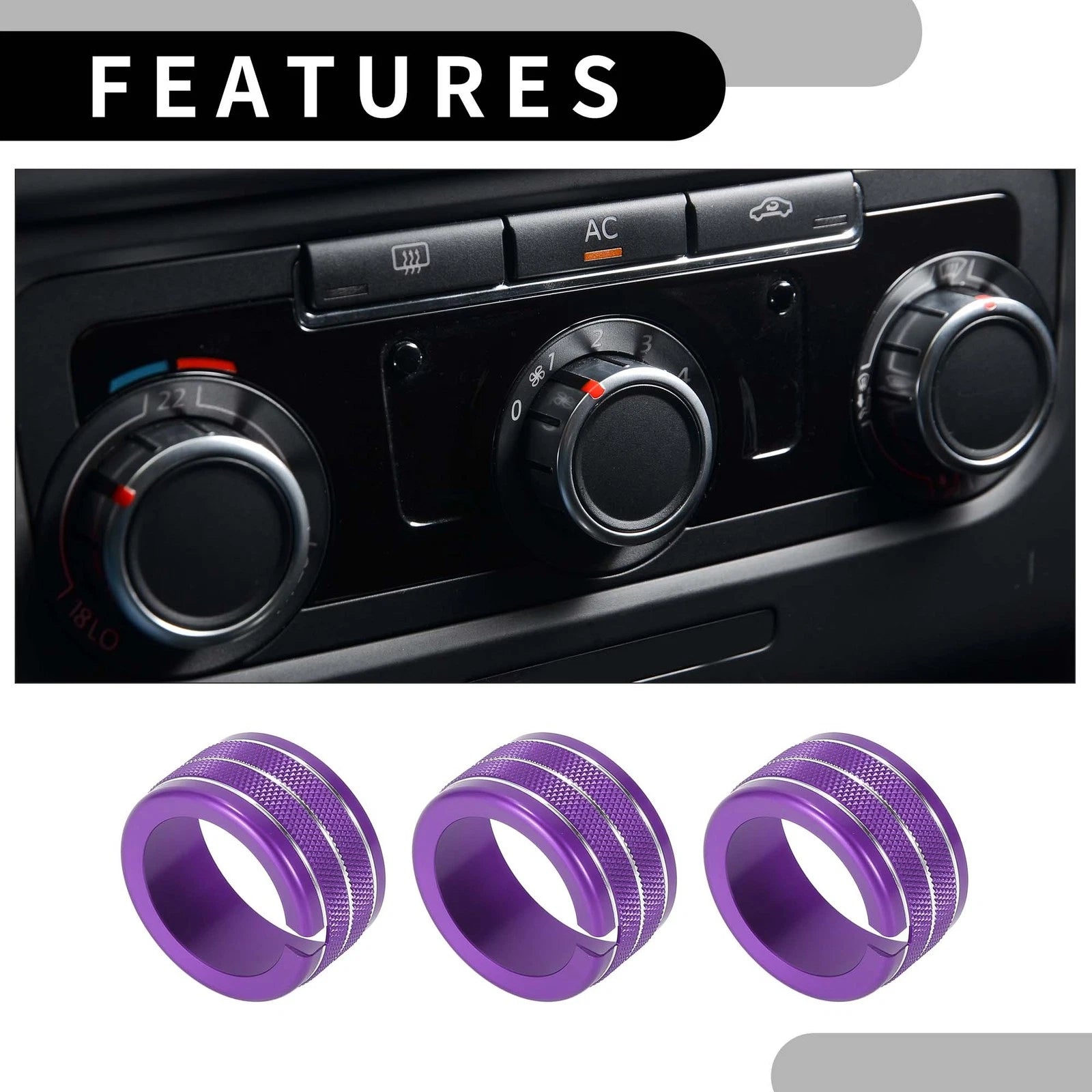 AC Heat Temp Climate Switch Knob Cover Rear for Dodge Durango (2011–2020)