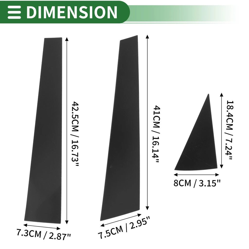 6 Pcs Door Pillar Window Trim Replacement for Chevy Impala (2000–2005) Black