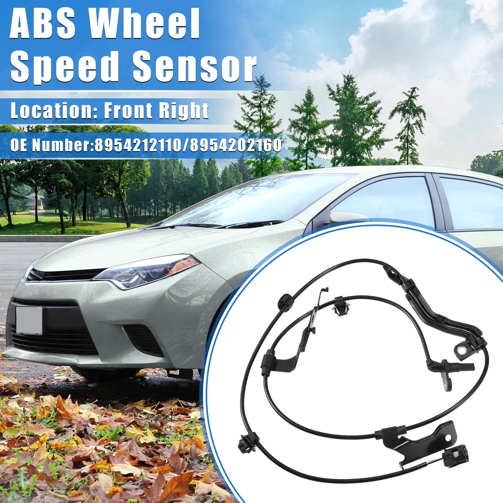 ABS Wheel Speed Sensor Front Right Replacement for Toyota Corolla (2014–2019)