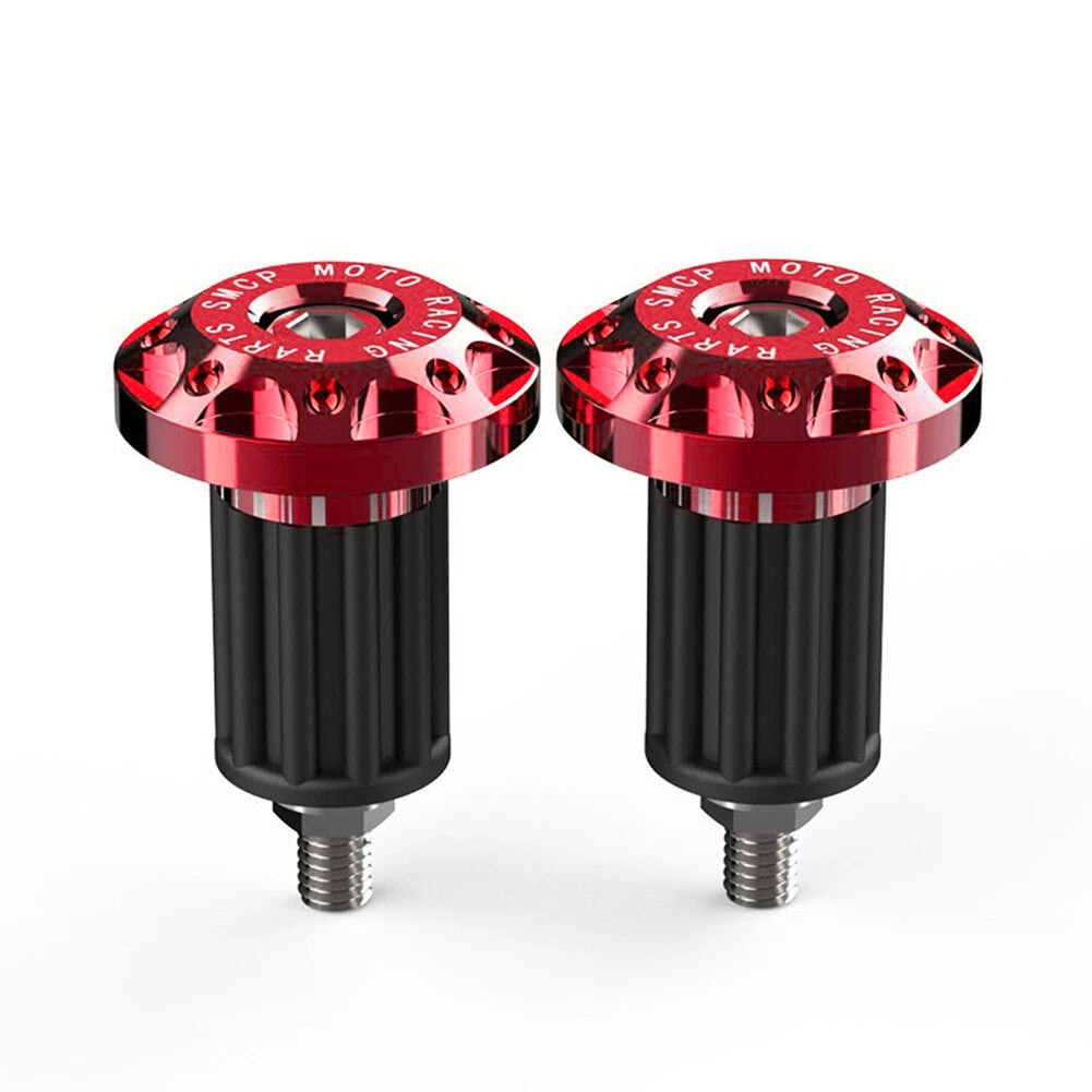 7/8" Motorcycle Dirt Bike Handlebar Grips with End Cap Plugs - Red