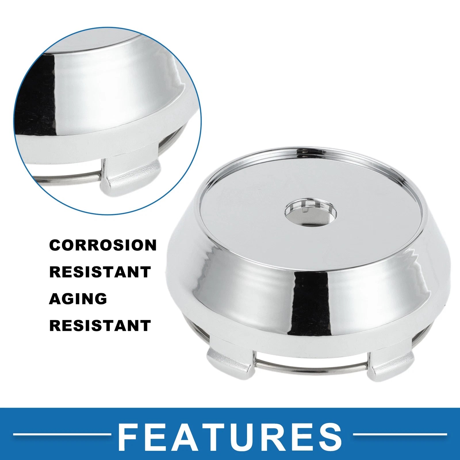 60mm Wheel Center Hub Cap for Universal Fit (Durable Silver Tone)