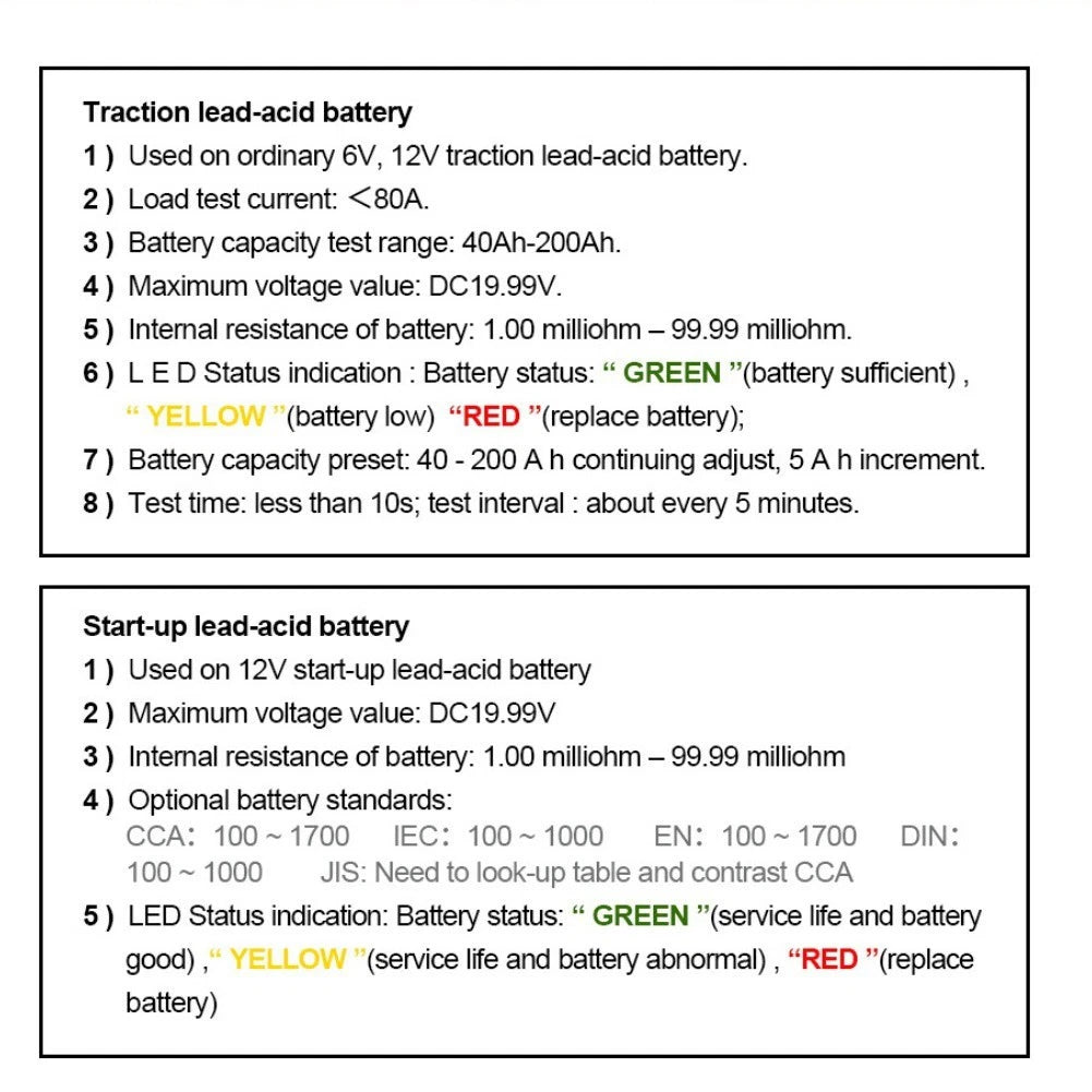 Battery Health Tester for Traction Batteries Up to 80A Load