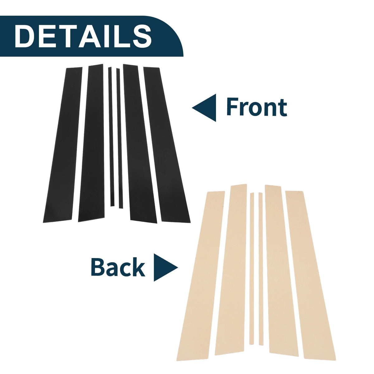 6X Door Pillar Window Trim for Toyota 4Runner (2003–2009) Black