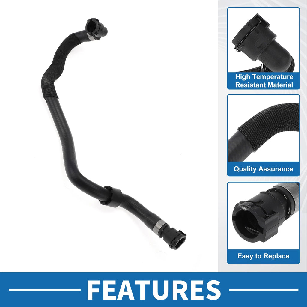 Engine Radiator Hose Replacement for BMW 740i 3.0L (2011–2012) Black Rubber