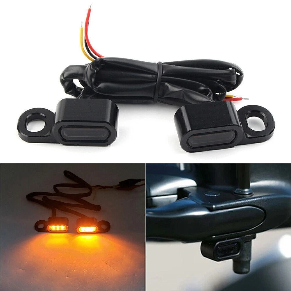 Mini LED Handlebar Turn Signals for Harley Touring Street Glide (2014–2020)