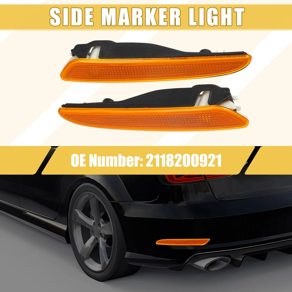 Front Bumper Side Marker Light Left for Mercedes PC ABS 1 Pair (2018–2022)