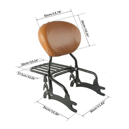 12" Backrest Sissy Bar Rack & Mount Spools for Indian Chieftain (2017–2022)