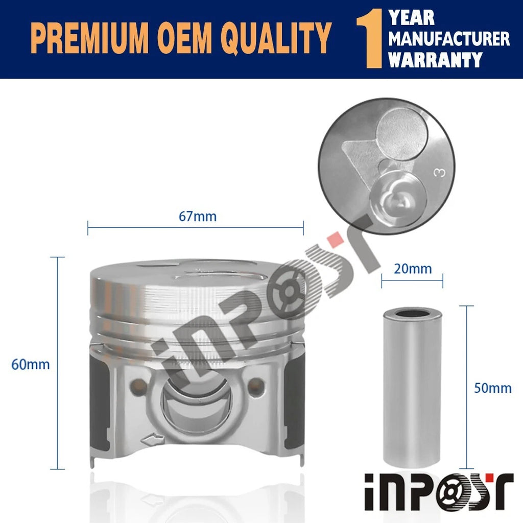 STD Overhaul Rebuild Kit for Kubota D722 Engine (with water pump)