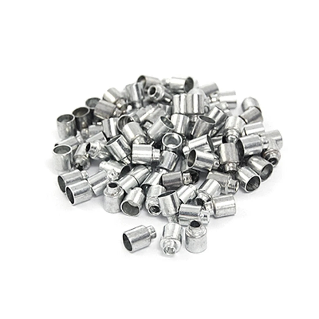 Brake Cable Housing End Tips Crimp Cap Kit for Silver Tone Bicycles (96 Pcs) (—)