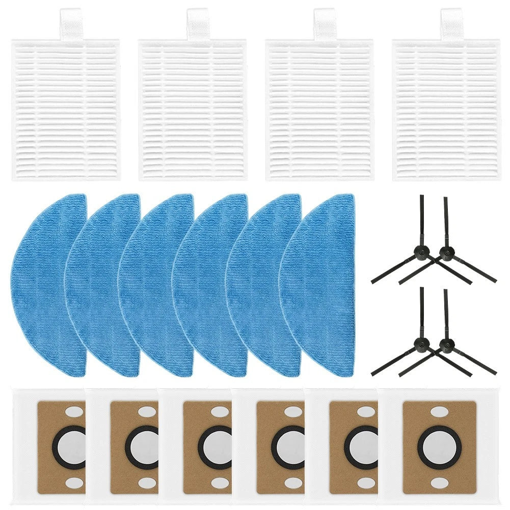 Microfiber Mop Cloths & Nylon Side Brushes for Robot Vacuum